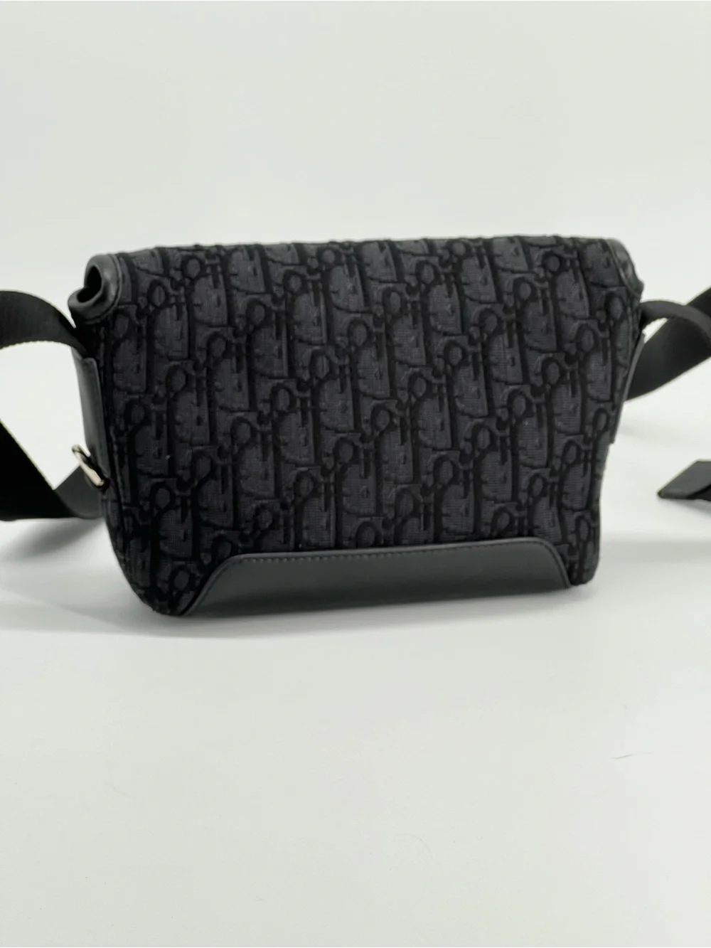 Christian Dior Mini Jett Messenger Bag With Flap Oblique Jacquard And Calfskin